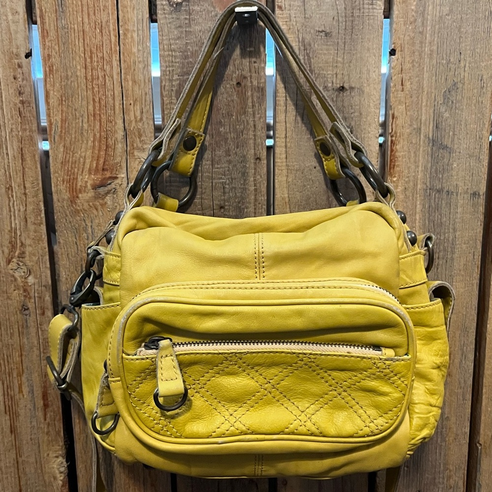 Bica Cheia Yellow Leather Handbag